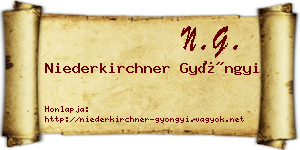 Niederkirchner Gyöngyi névjegykártya